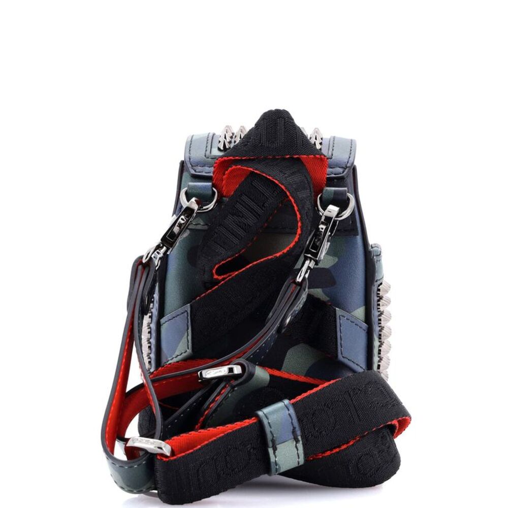 Christian Louboutin Explorafunk Keyring Crossbody Bag Spiked Printed Leather - Picture 3 of 6